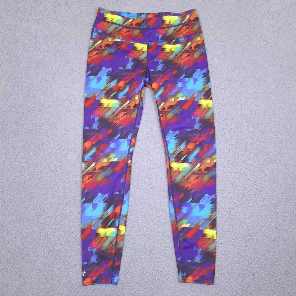 Athleta Sonar Colorburst Tight Leggings Medium Yoga Pants Colorful 153098-00